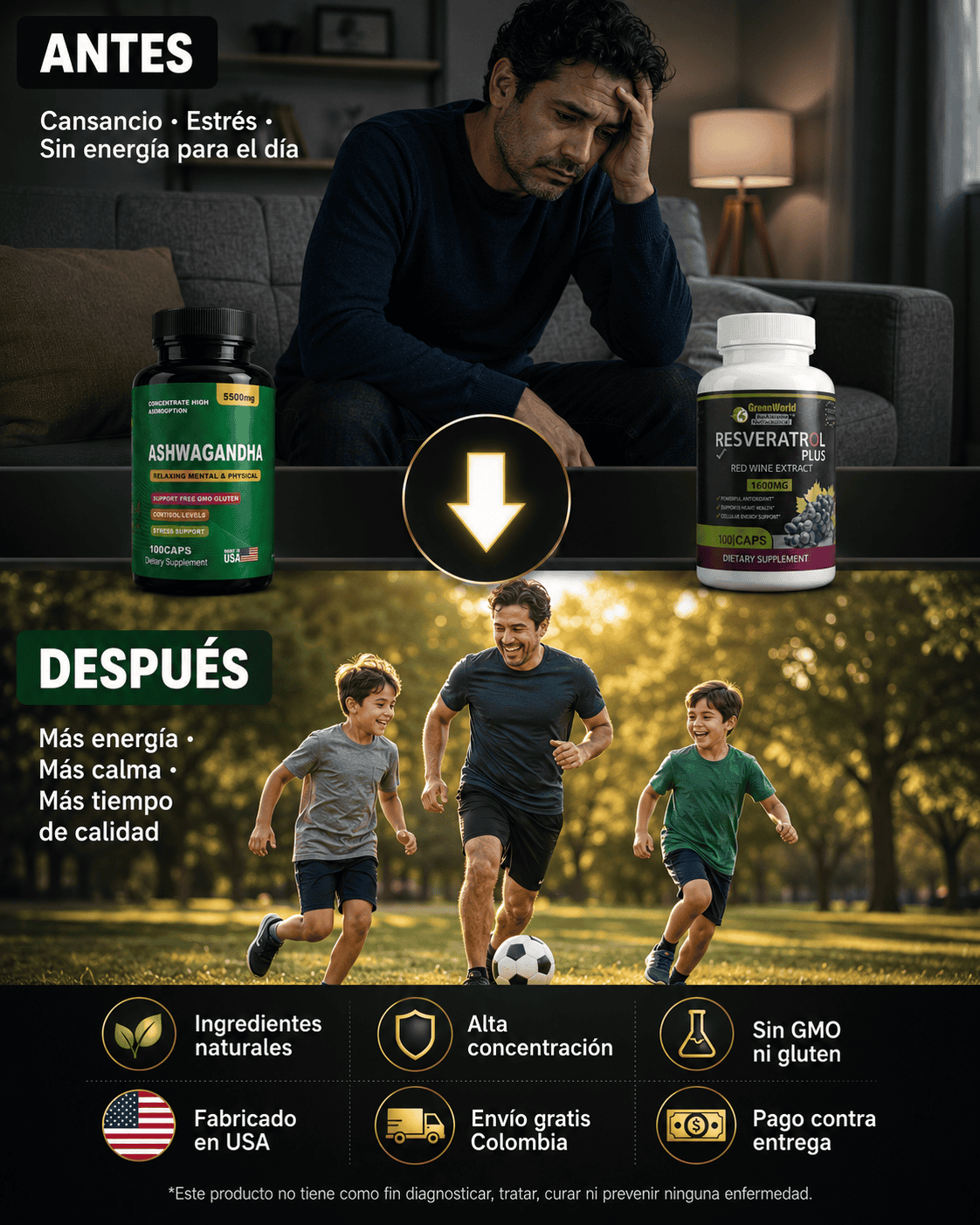Combo Estar Presente — Ashwagandha + Resveratrol